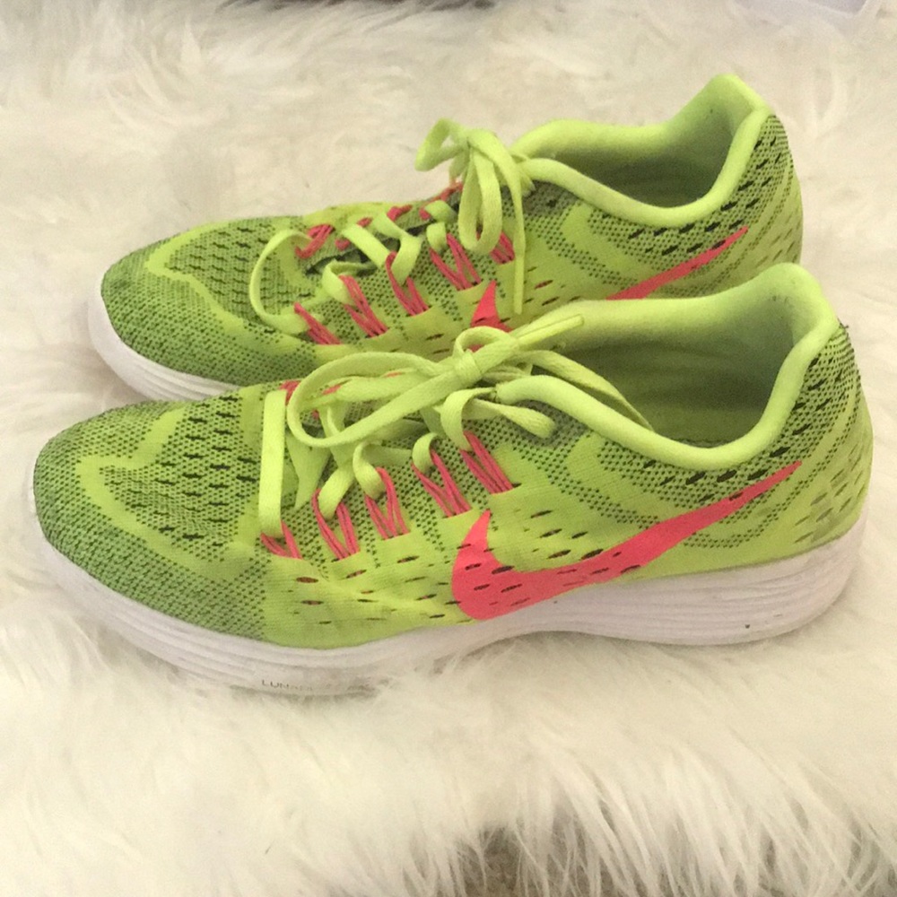 Neon green lunar trainers - size 7 sneakers